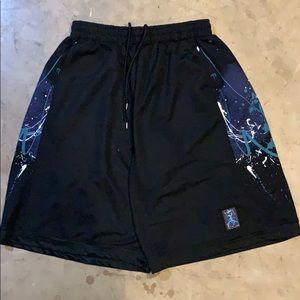 Men’s XXL Jordan basketball shorts. Black purple
